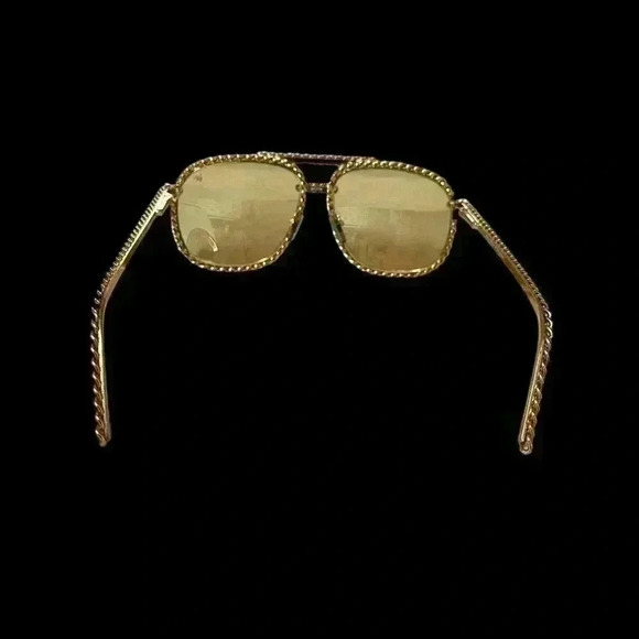 Gold and Black Men's Sunglasses - Picture 5 of 16
